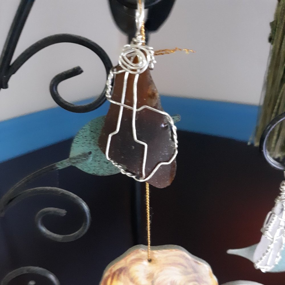 Hand wrapped Sea Glass Pendant